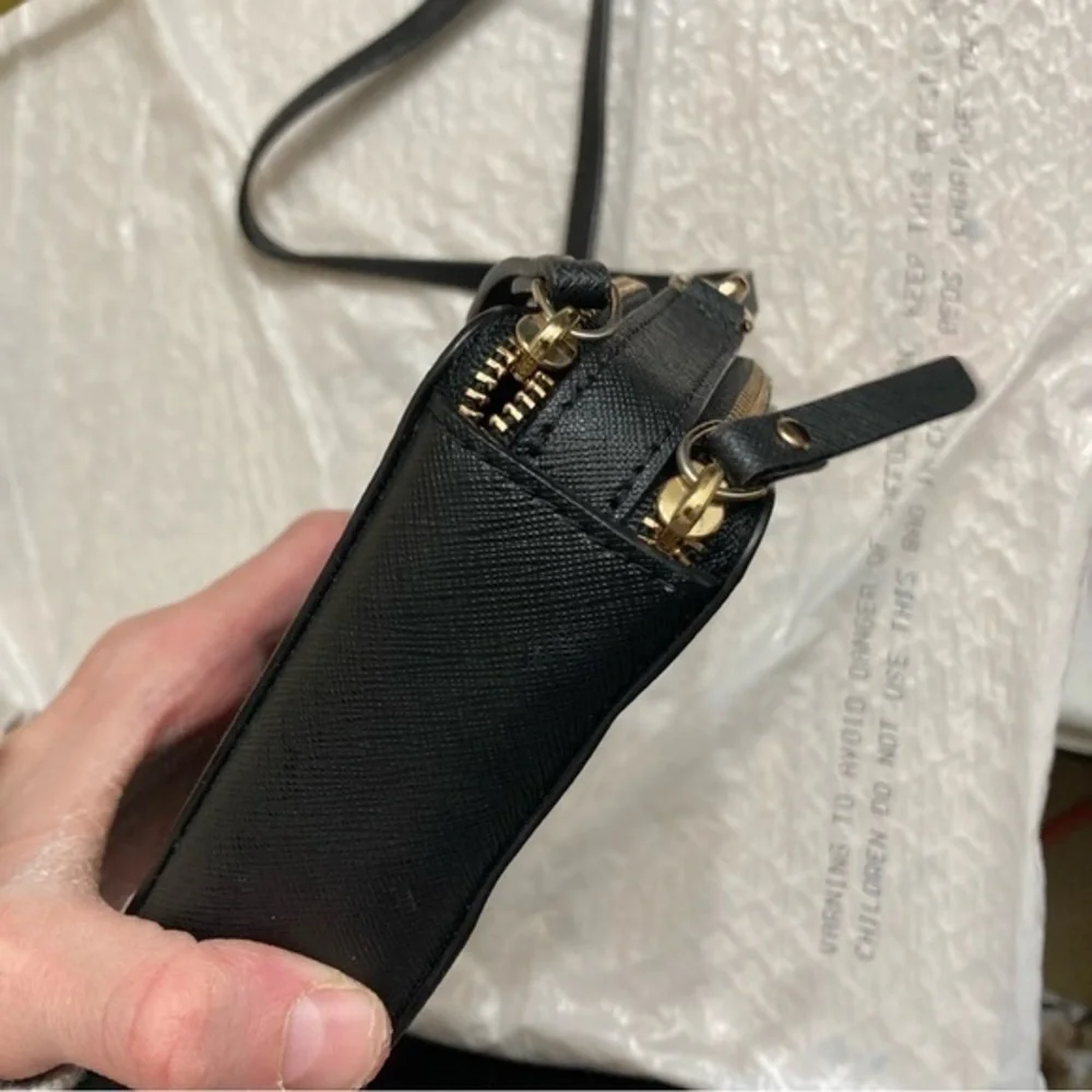 Kate spade super mini black saffiano leather crossbody bag
